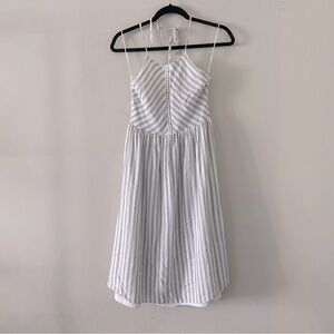 Elegant White Striped Dress